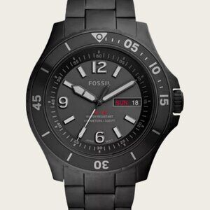 Fossil FS5688 FB-02 Three-Hand Date Black Stainless Steel Men's Watch